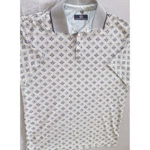 Crown Eagle Men's Short Sleeve Polo Shirt‎ Performance XL Polka Dot Blue Spandex